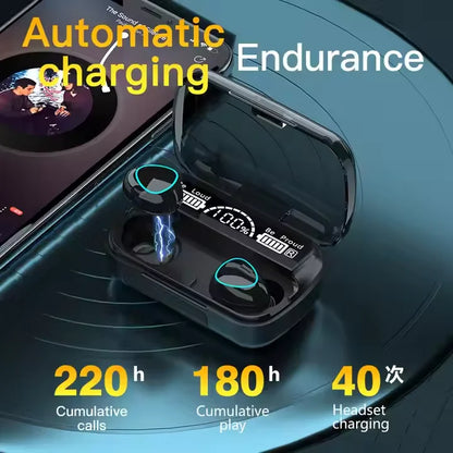 irelesNew Arrival M10 Earphone Ws Headset High Quality Perfect Sound Earbuds Sports Game Music BT Headphone with Power Bank